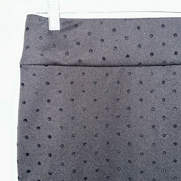 maurices M Black Fitted Elasticized High Waistband Velvet Polka Dot Pencil Skirt - Picture 2 of 11